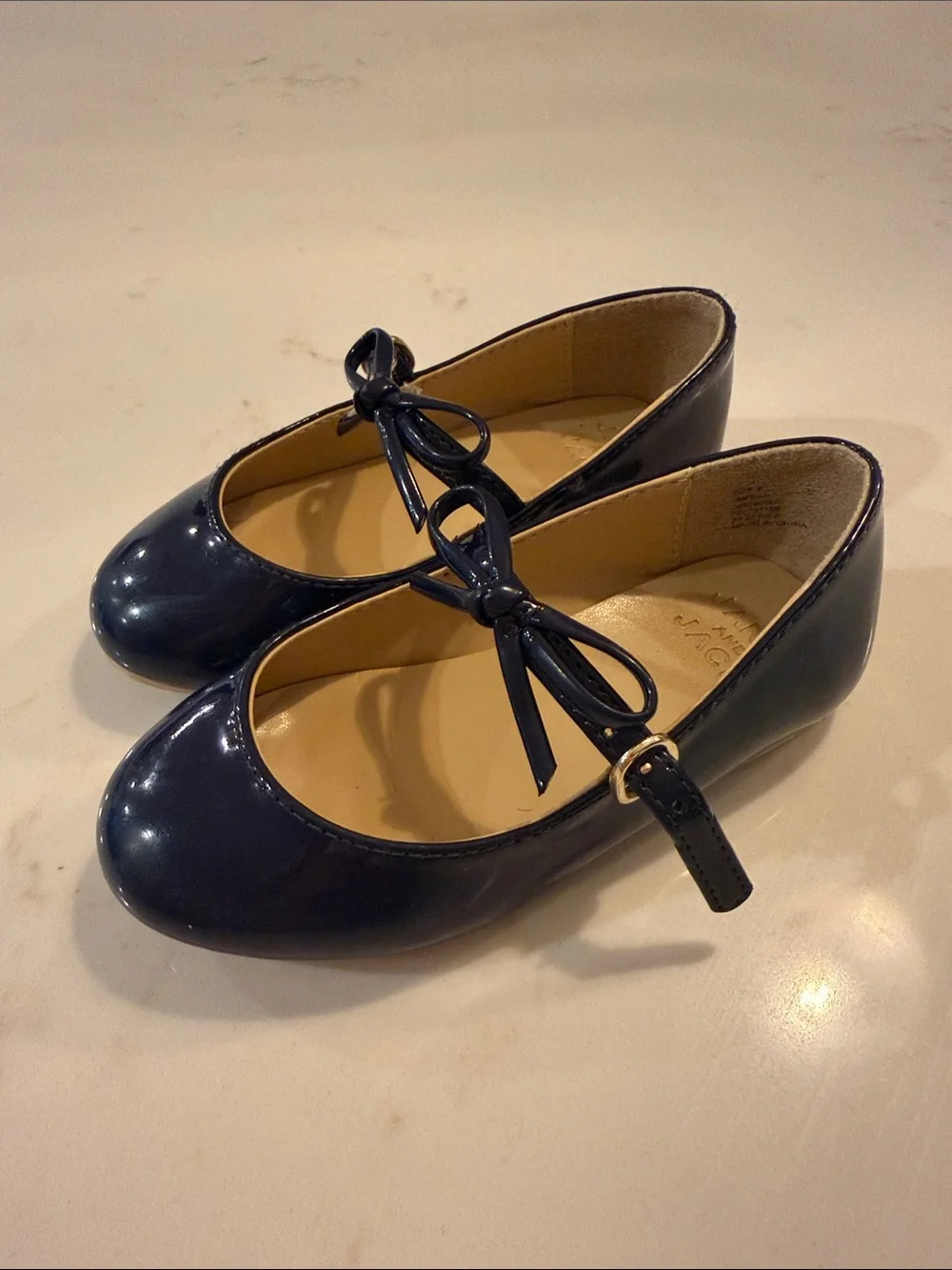 Janie & Jack Toddler Navy Patent Mary Jane Shoes with Bow Size 8